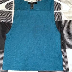 Teal Cropped Tank Top